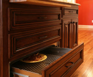 warming drawer,pull out cutting board,raised panel,entertaining ideas