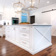 kitchen with sliding barn doors