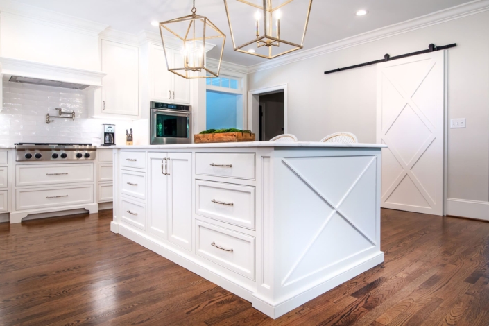 kitchen with sliding barn doors