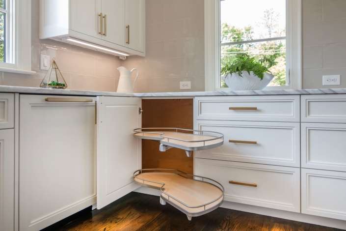 pantry with a corner pullout