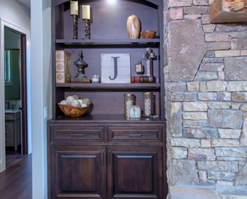 bookshelf with decor