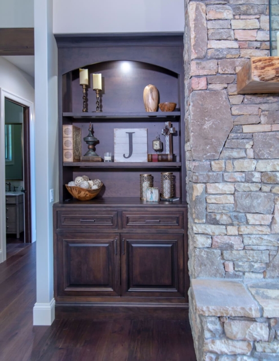 bookshelf with decor