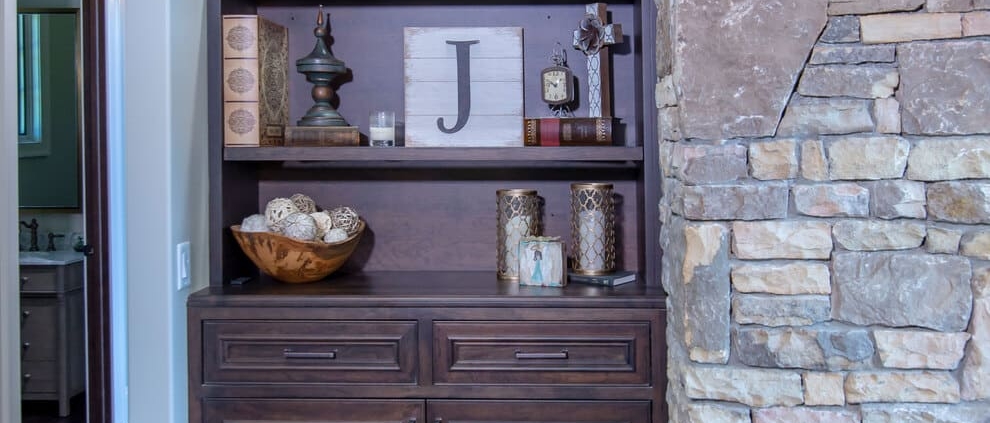 bookshelf with decor