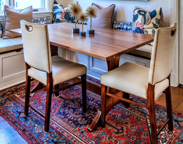 dining room with custom bench seating