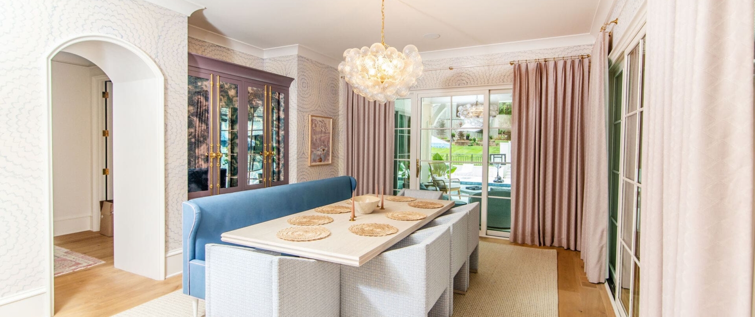 dining room with glass doors