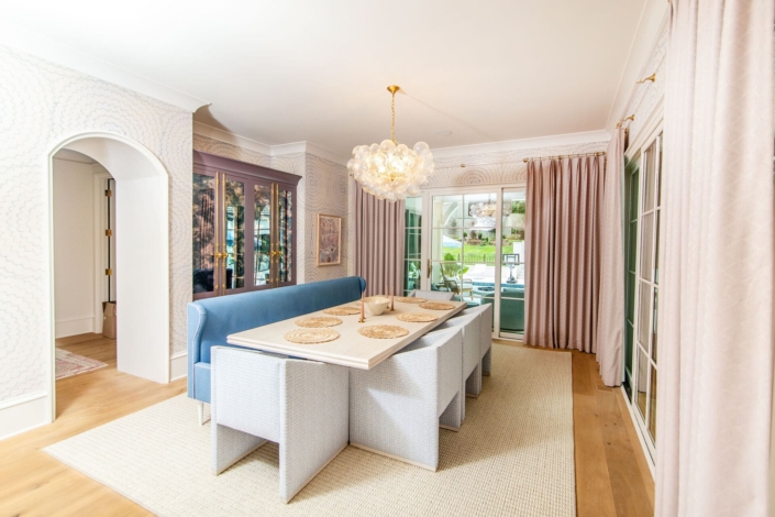 dining room with glass doors
