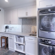 white laundry room with washer and dryer