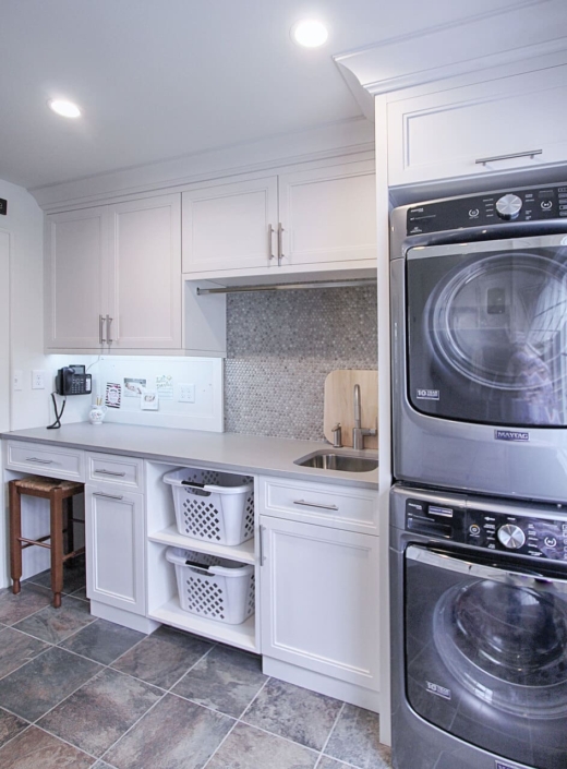 white laundry room with washer and dryer