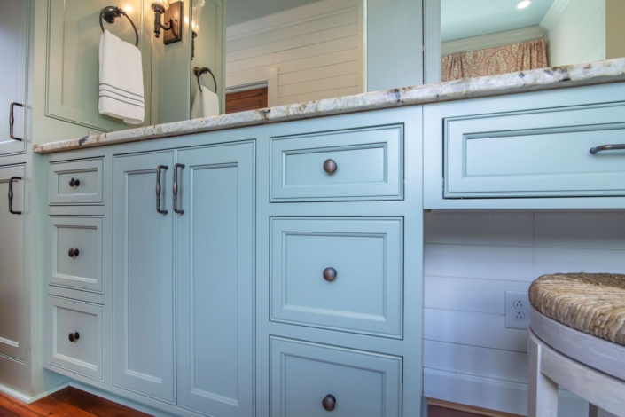blue bathroom vanity