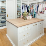 closet island with a cat