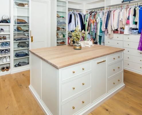 closet island with a cat