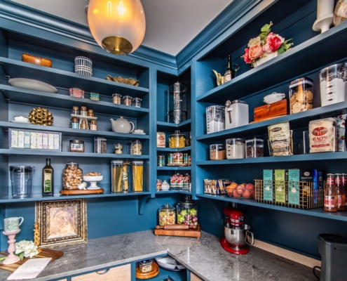 Custom pantry shelving for storage
