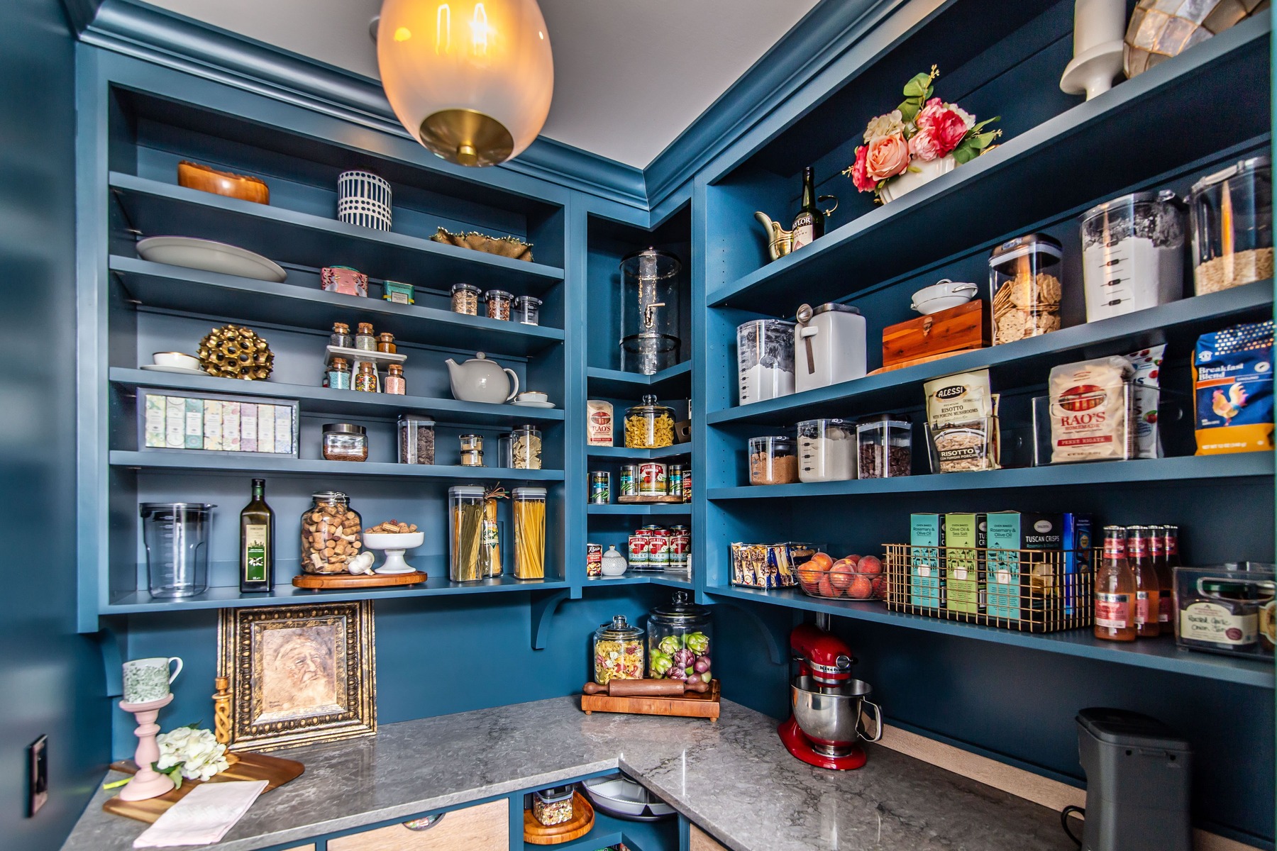 Custom pantry shelving for storage