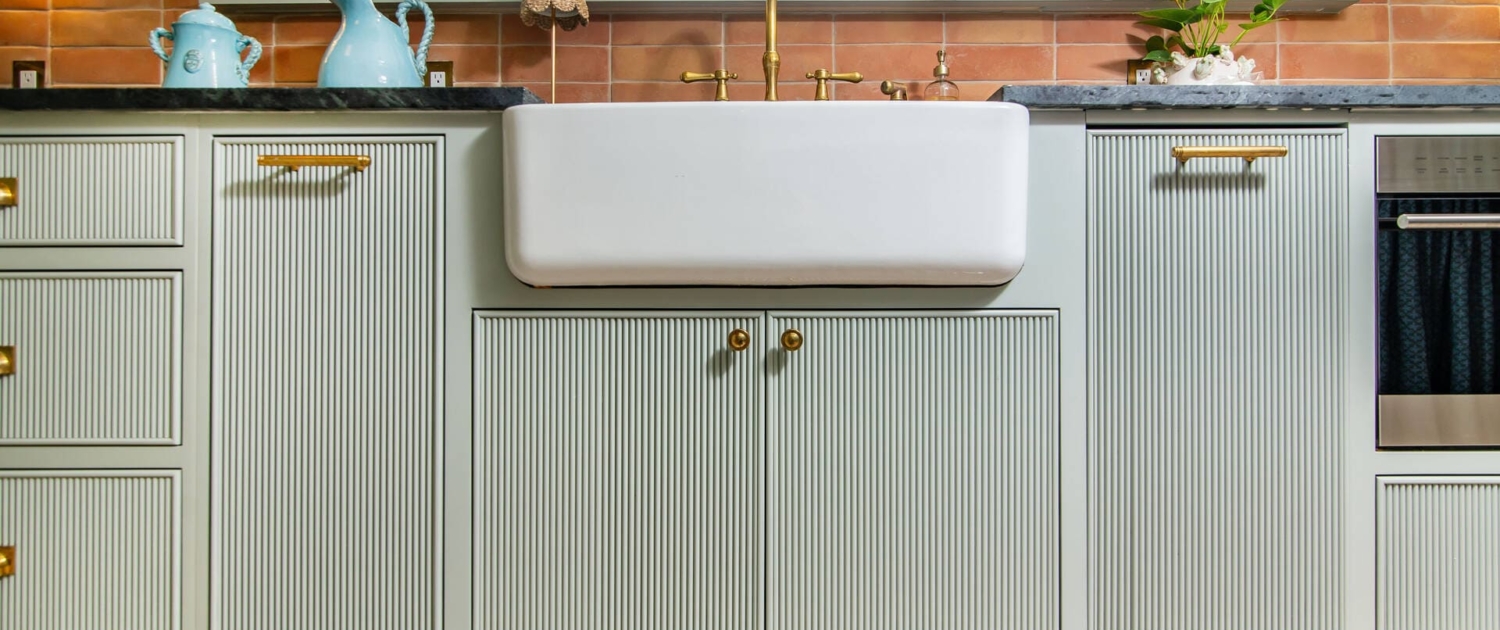reeded scullery cabinets and sink