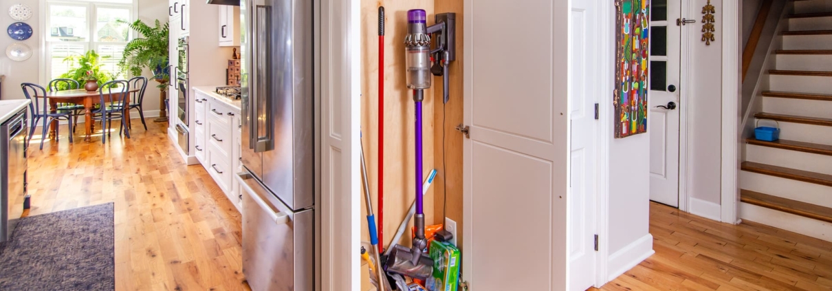 storage cabinet with cleaning supplies