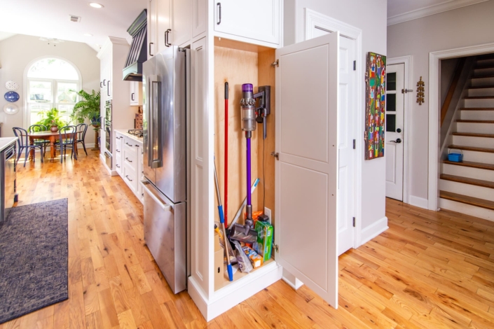 storage cabinet with cleaning supplies