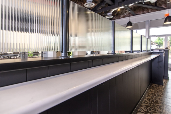 bar with a drink countertop