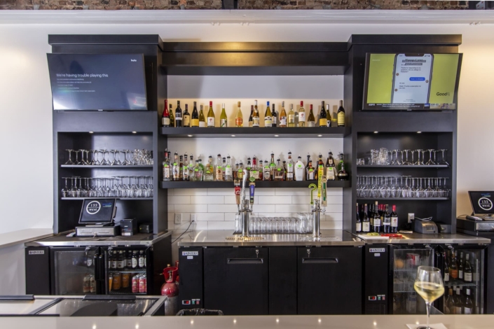 black bar with an alcohol selection