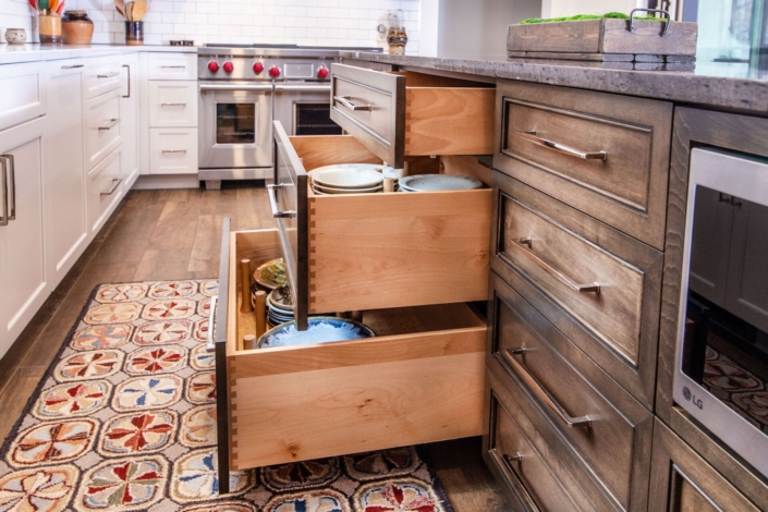 brown kitchen island