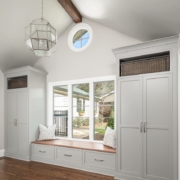 mudroom with a big light