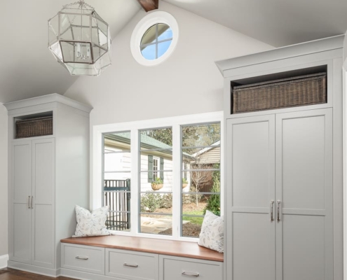 mudroom with a big light