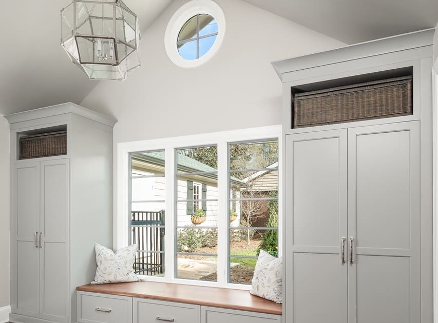 mudroom with a big light