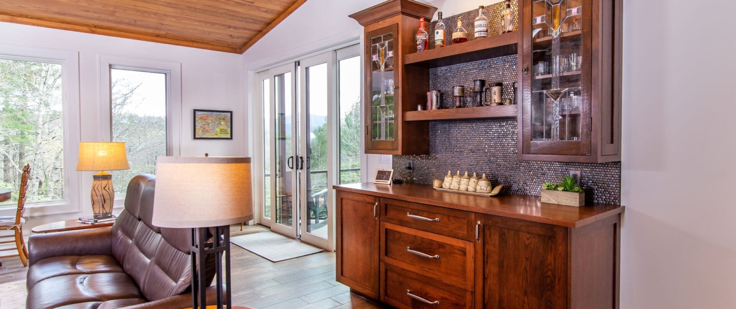 wet bar in a living room