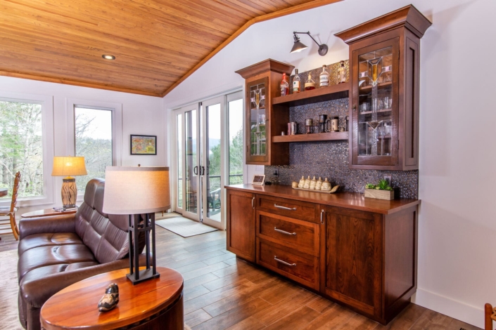 wet bar in a living room