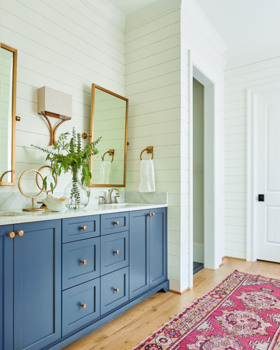 blue bathroom vanity