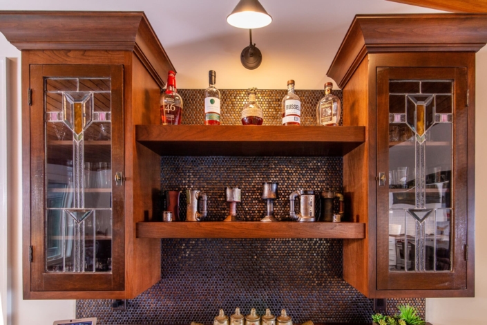 wet bar cabinets with lighting