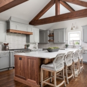 kitchen with wooden beams