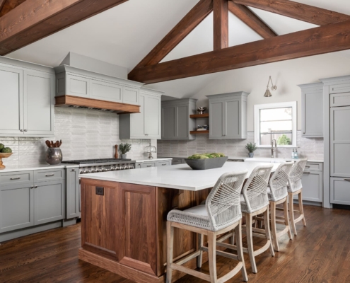 kitchen with wooden beams