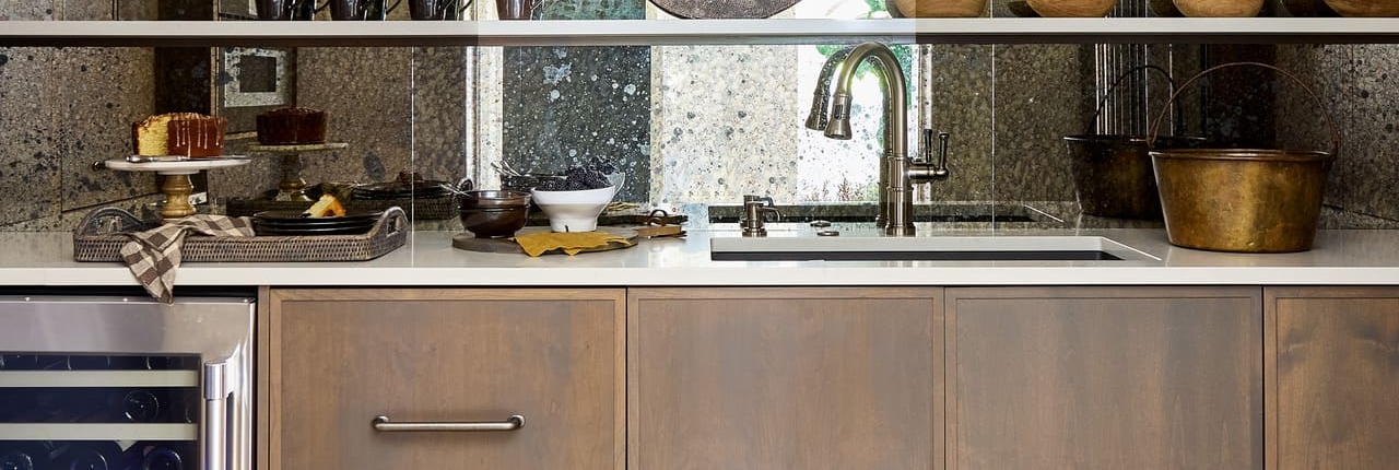 beverage center with a sink