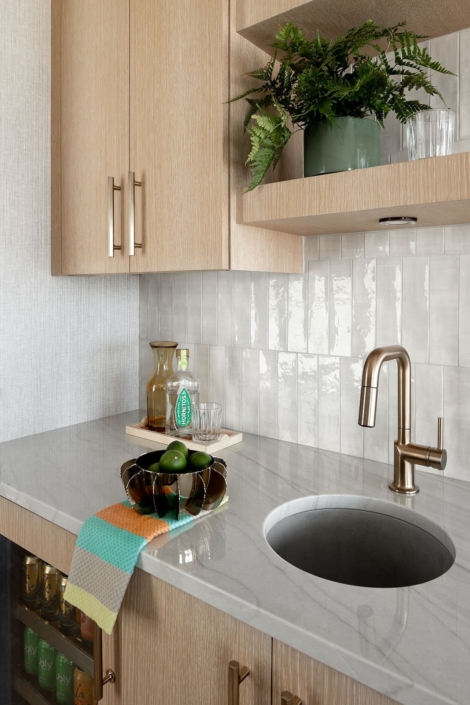 beverage center with puck lighting