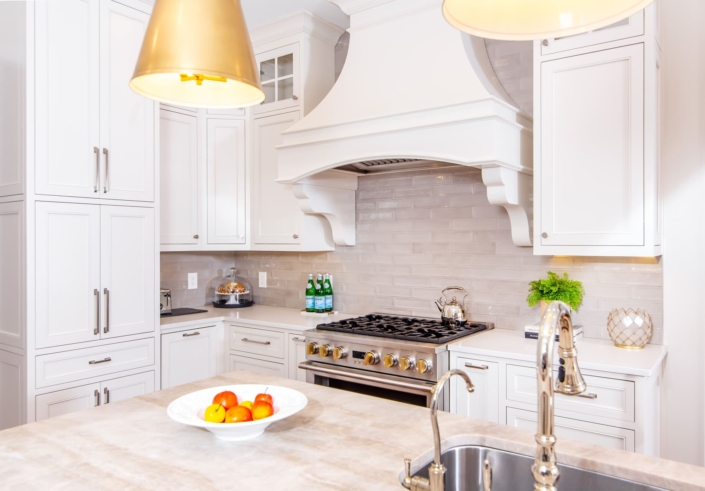 large hood and light fixtures