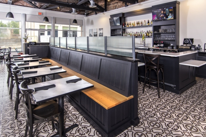 black and white restaurant