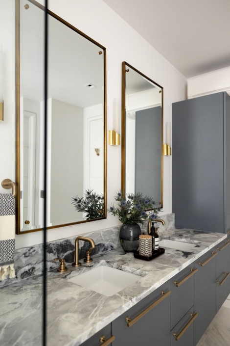 blue double bathroom vanity