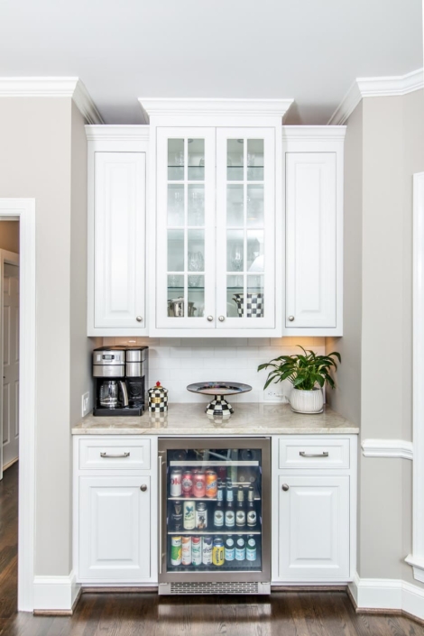 beverage center with countertops