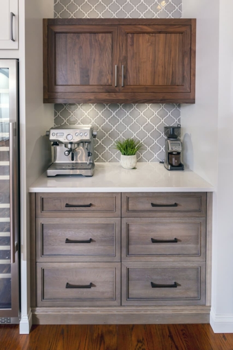 beverage center with coffee makers