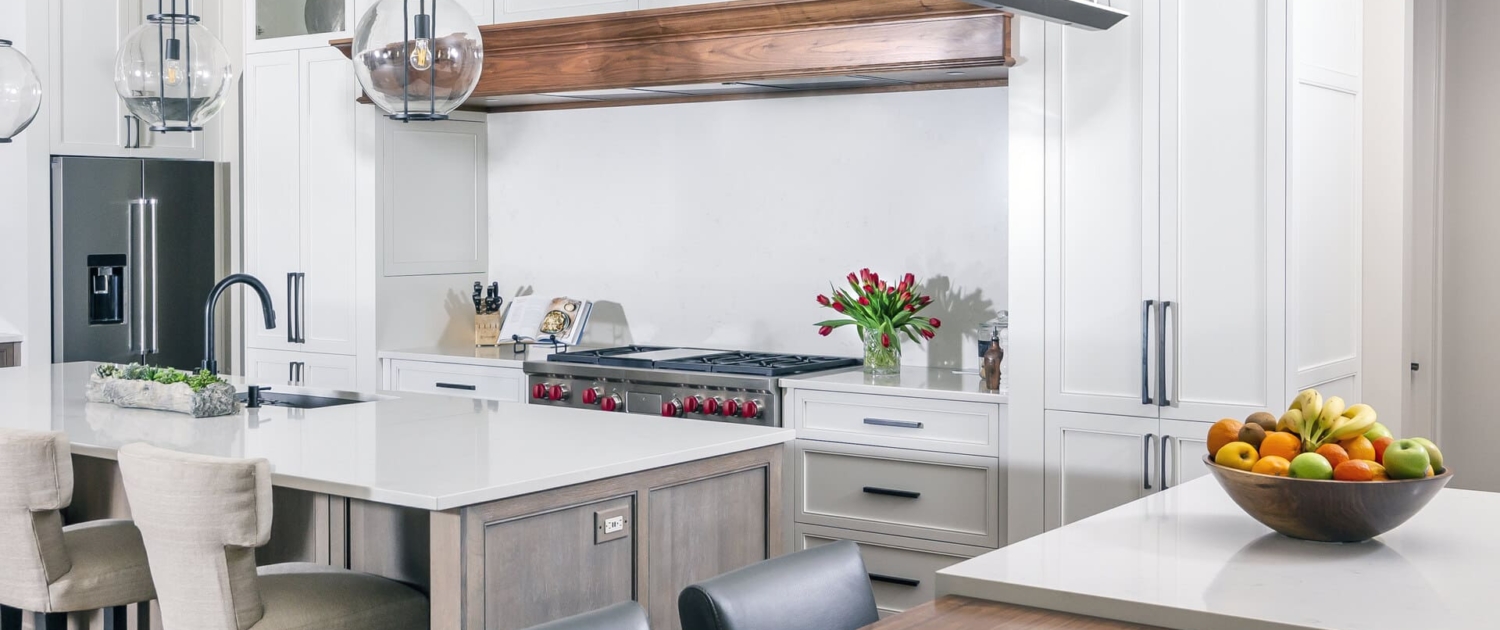 white kitchen and dining room