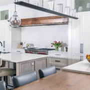 white kitchen and dining room