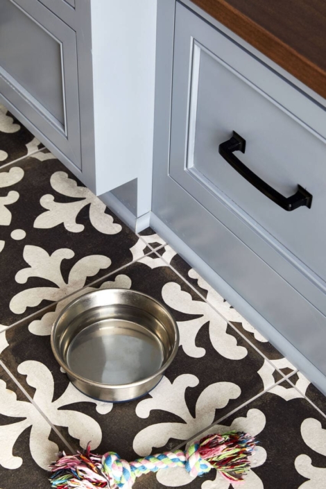 mudroom with a dog bowl