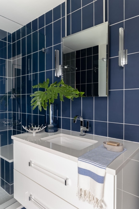blue tiled bathroom
