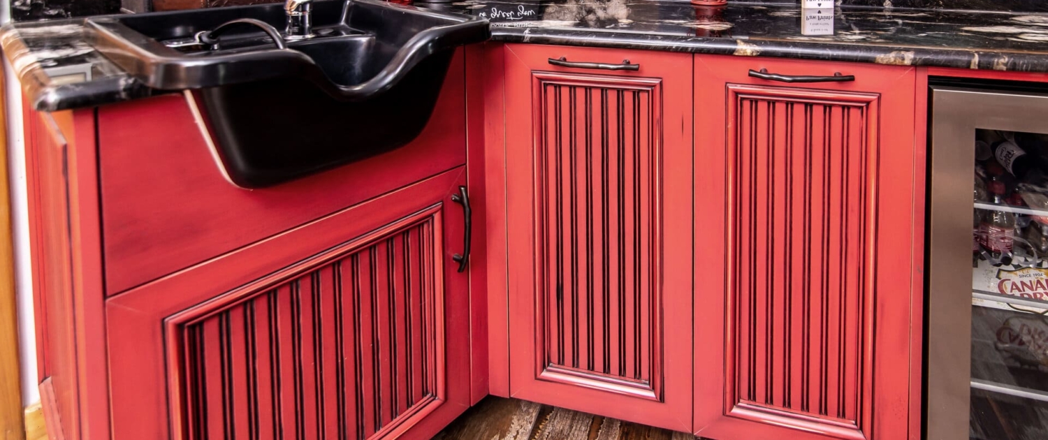 red and black dog room