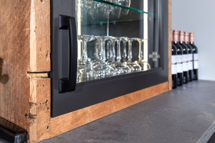 glass cabinet bar door