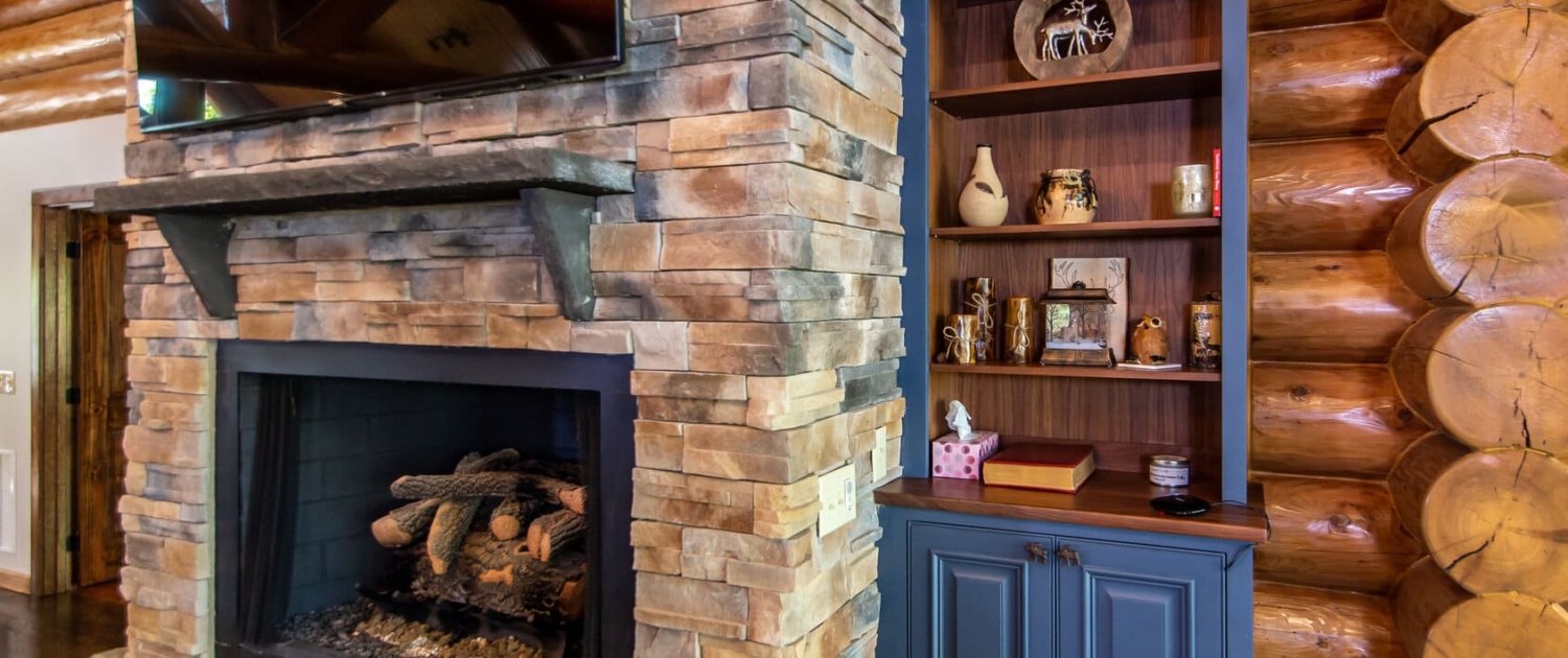 log cabin living room