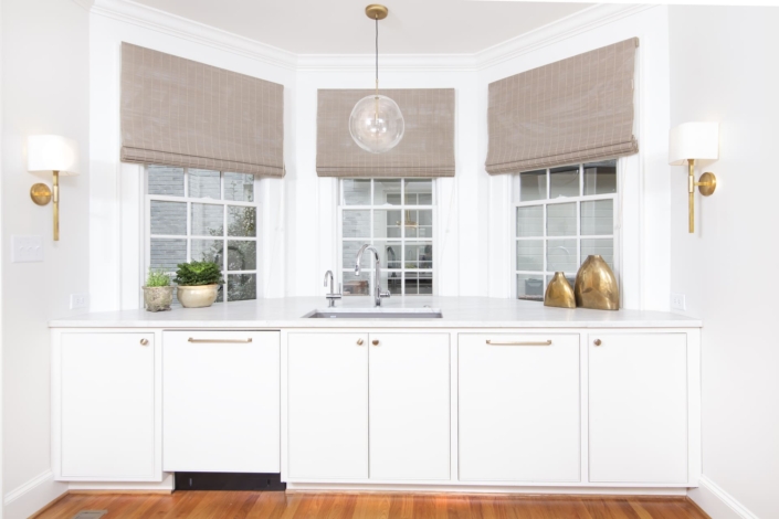 kitchen sink with large windows