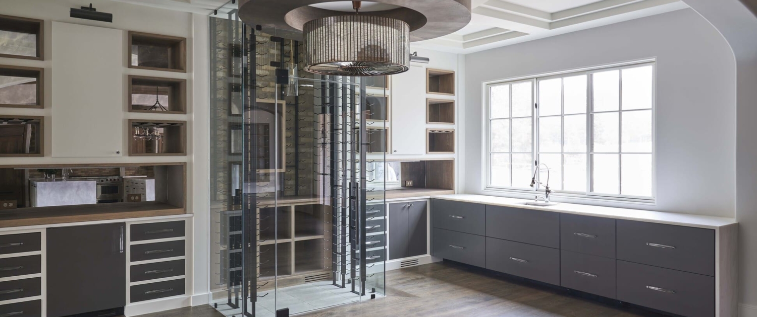 wine room with storage