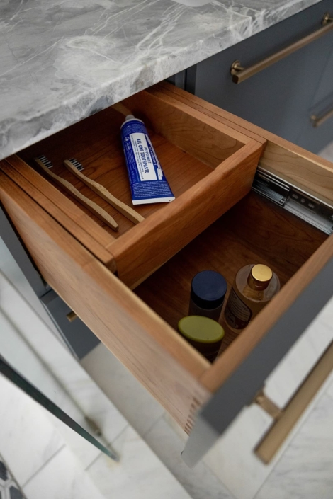 double bathroom vanity drawer