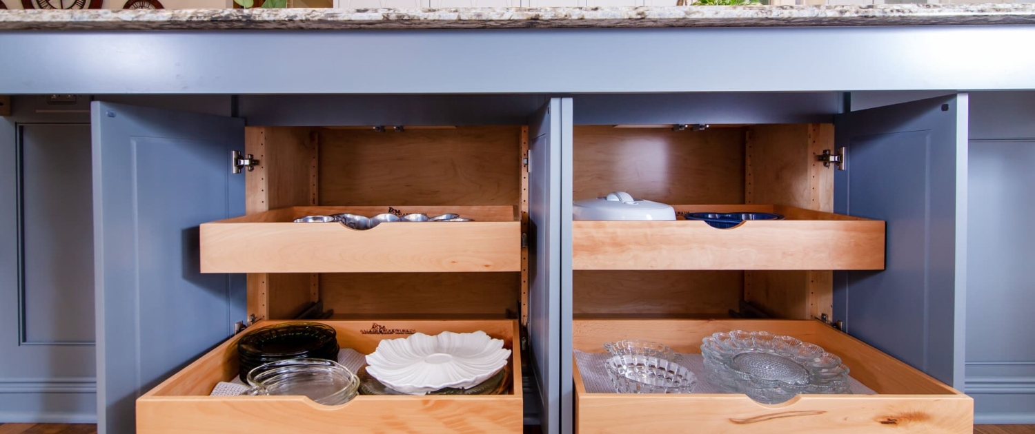 blue island with drawers